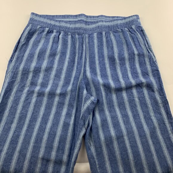 Old Navy Bright Blue Stripe Linen Blend Wide Leg Lounge Pant XL - Picture 2 of 7